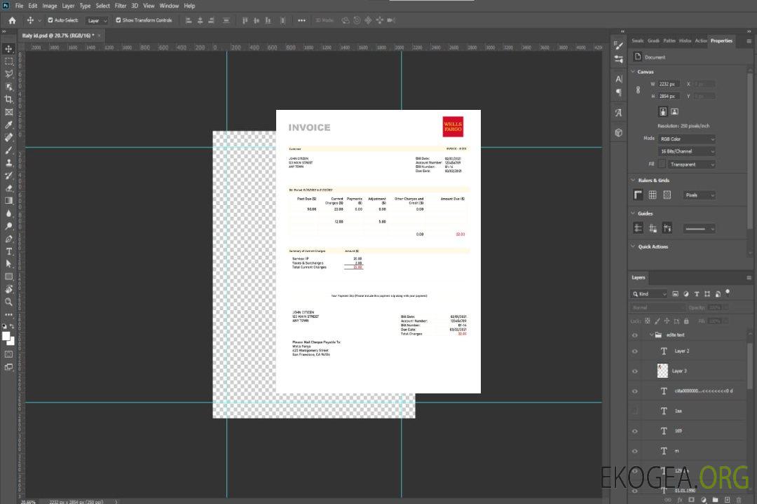 Modèle de facture Wells Fargo aux États , Unis template Modèle de facture Wells Fargo aux États , Unis template